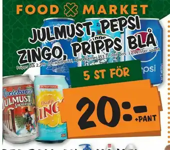 Julmust, zingo, pripps blå