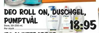Deo roll on, duschgel, pumptvål