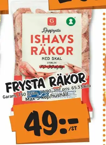 Bazaar Food market Frysta räkor erbjuda