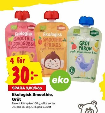 City Gross Ekologisk Smoothie, Gröt erbjuda