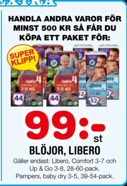 Nya Pulsen BLÖJOR, LIBERO erbjuda