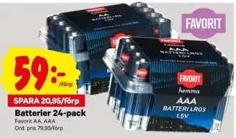 City Gross Favorit AA, AAA Batterier 24-pack erbjuda
