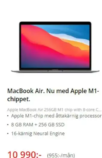 NetOnNet MacBook Air. Nu med Apple M1-chippet erbjuda