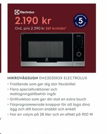 Electrolux Home Electrolux Mikrovågsugn erbjuda