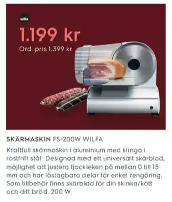 Electrolux Home Wilfa Skärmaskin erbjuda