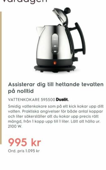 Electrolux Home Dualit Vattenkokare erbjuda