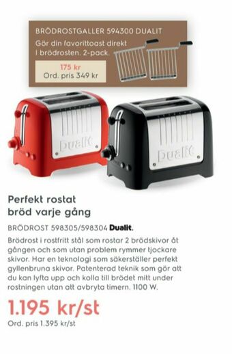 Electrolux Home Dualit Brödrost erbjuda