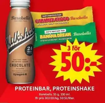 ICA Maxi Proteinbar, proteinshake erbjuda