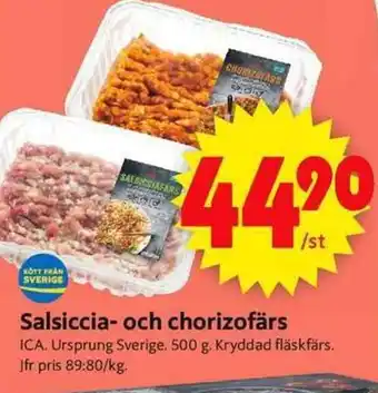 ICA Supermarket Salsiccia- och chorizofärs erbjuda