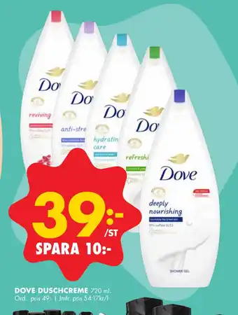 ÖoB DOVE DUSCHCREME erbjuda