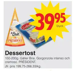 Matöppet Dessertost erbjuda
