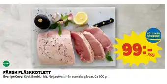 Coop FÄRSK FLÄSKKOTLETT erbjuda