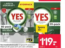 Rusta Yes maskindiskmedel erbjuda