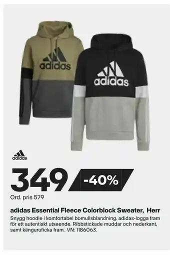 XXL adidas Essential Fleece Colorblock Sweater, Herr erbjuda