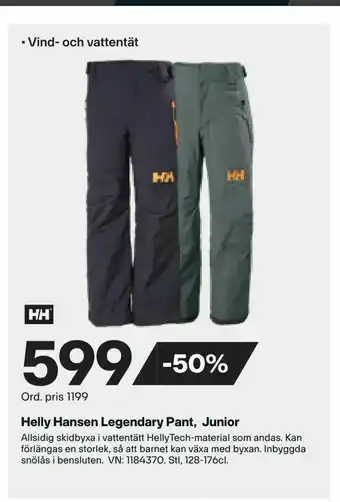 XXL Helly Hansen Legendary Pant, Junior erbjuda