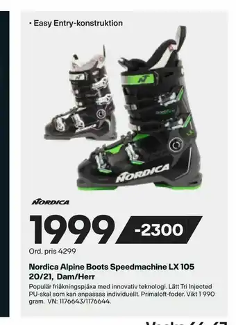 XXL Nordica Alpine Boots Speedmachine LX 105 20/21, Dam/Herr erbjuda
