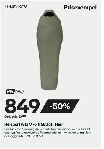 XXL Helsport Alta V -6 (1680g), Herr erbjuda