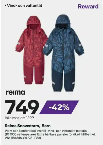 XXL Reima Snowstorm, Barn erbjuda