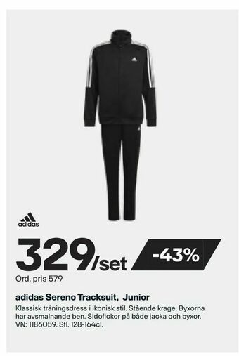 XXL adidas Sereno Tracksuit, Junior erbjuda