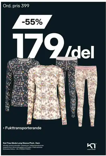 XXL Kari Traa Glede Long Sleeve/Pant, Dam erbjuda