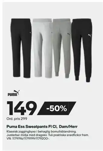 XXL Puma Ess Sweatpants Fl Cl, Dam/Herr erbjuda