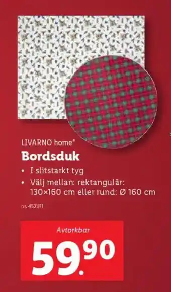 Lidl Livarno home bordsduk erbjuda