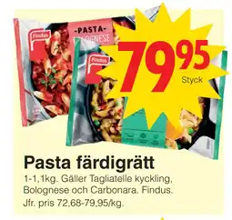 Matöppet Pasta färdigrätt erbjuda