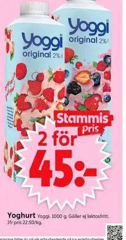 ICA Supermarket YOGGI Yoghurt erbjuda