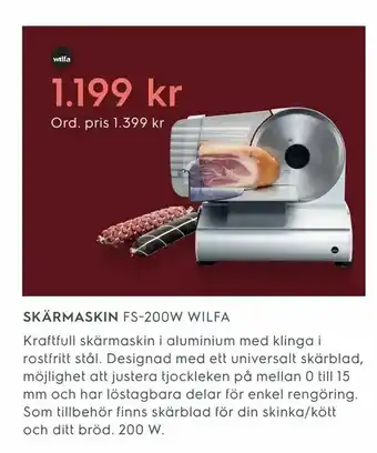 Electrolux Home Skärmaskin FS-200W WILFA erbjuda