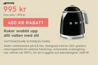 Electrolux Home Vattenkokare klf05bleu smeg erbjuda