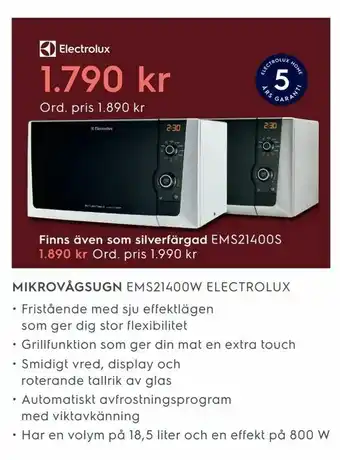 Electrolux Home Mikrovågsugn EMS21400W ELECTROLUX erbjuda