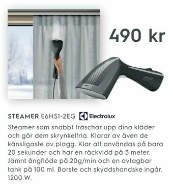 Electrolux Home Steamer E6HS1-2EG erbjuda
