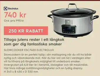 Electrolux Home SLOWCOOKER ESC7400 ELECTROLUX erbjuda