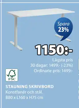 JYSK STAUNING SKRIVBORD erbjuda
