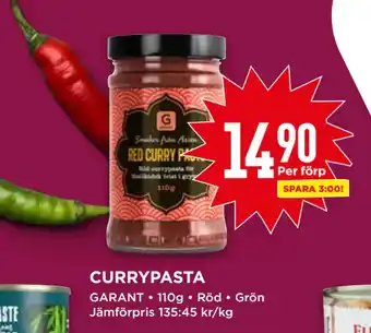 Willys CURRYPASTA erbjuda