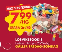 ÖoB LÖSVIKTSGODIS erbjuda