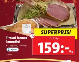Lidl Proud farmer lammfiol erbjuda