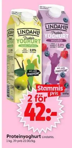 ICA Supermarket LINDAHLS Proteinyoghurt erbjuda