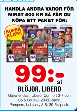 Nya Pulsen BLÖJOR, LIBERO erbjuda