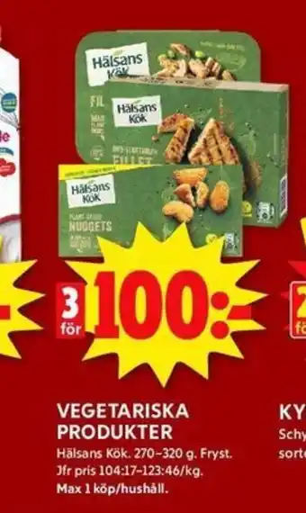 ICA Kvantum HÄLSANS KOK vegetariska produkter erbjuda