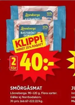 ICA Kvantum LÖNNEBERGA smörgåsmat erbjuda