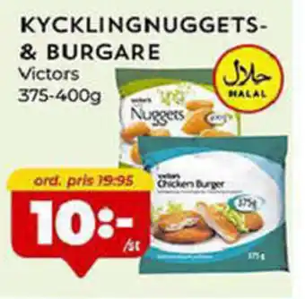 Victors Kycklingnuggets & Burgare 375-400g
