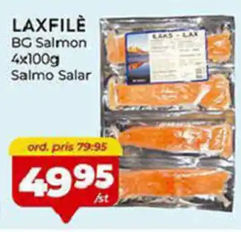 Matrix Butikerna BG Salmon Laxfilè 4x100g Salmo Salar erbjuda