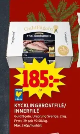 ICA Kvantum Guldfågeln Kycklingbröstfilé/ innerfilé erbjuda