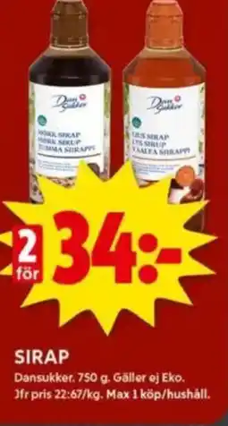 ICA Kvantum DANSUKKER Sirap erbjuda