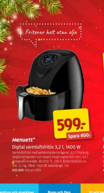 Jula Menuett Fritös erbjuda