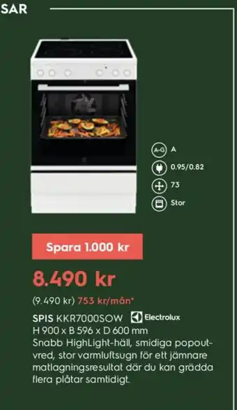 Electrolux Home SPIS KKR7000SOW erbjuda