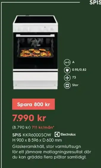 Electrolux Home SPIS KKR6000SOW erbjuda