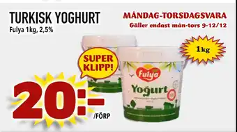 Nya Pulsen TURKISK YOGHURT erbjuda