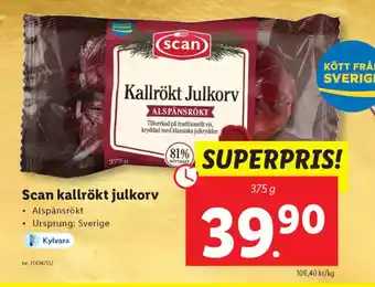 Lidl SCAN kallrökt julkorv erbjuda